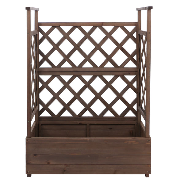 Hochbeet mit Rankgitter aus Holz 114x85x44cm Braun