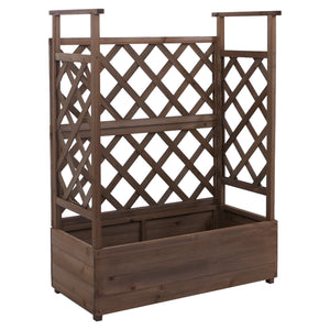 Hochbeet mit Rankgitter aus Holz 114x85x44cm Braun