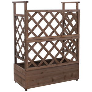 Hochbeet mit Rankgitter aus Holz 114x85x44cm Braun