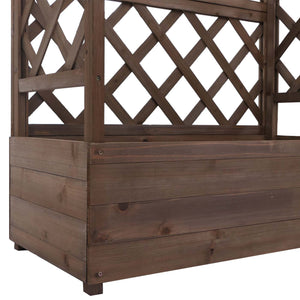 Hochbeet mit Rankgitter aus Holz 114x85x44cm Braun