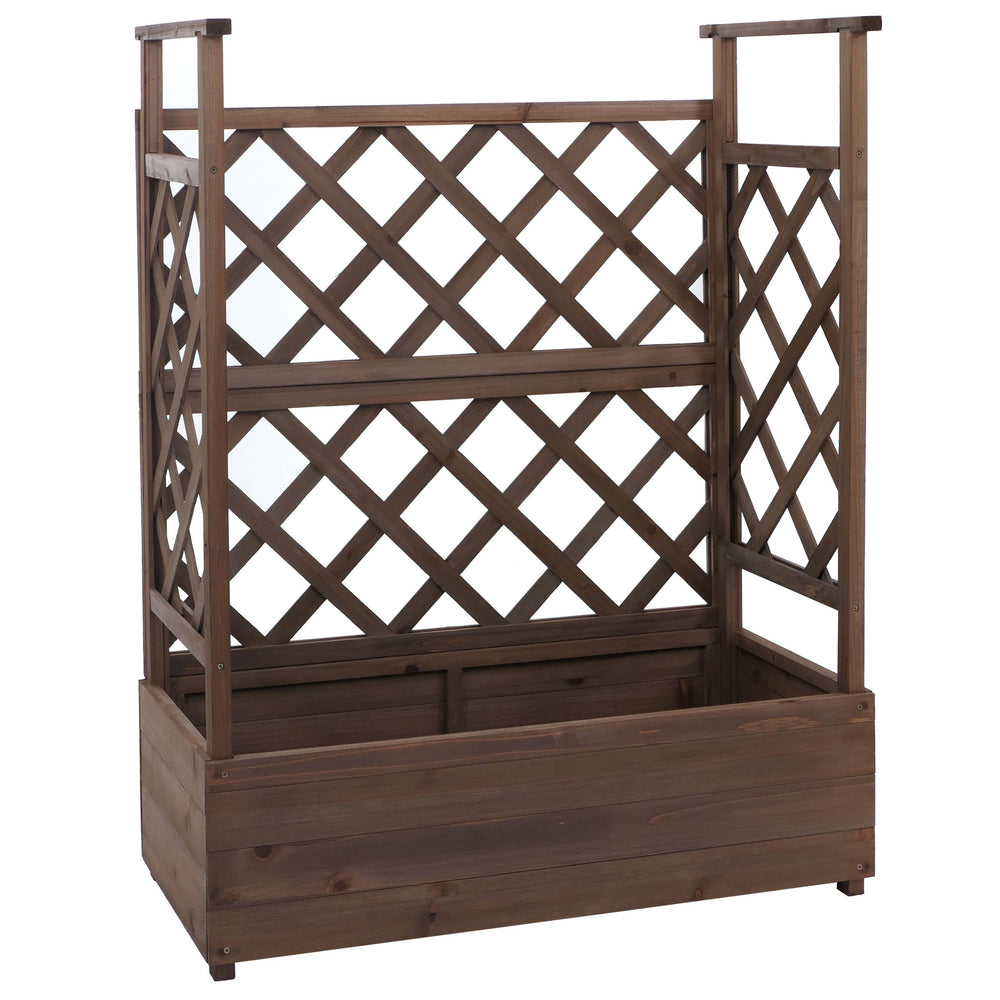 Hochbeet mit Rankgitter aus Holz 114x85x44cm Braun