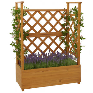 Hochbeet mit Rankgitter aus Holz, 114x85x44cm, natur