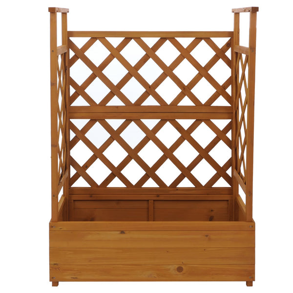 Hochbeet mit Rankgitter aus Holz, 114x85x44cm, natur