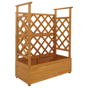 Hochbeet mit Rankgitter aus Holz, 114x85x44cm, natur
