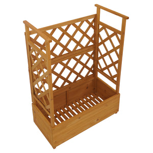 Hochbeet mit Rankgitter aus Holz, 114x85x44cm, natur