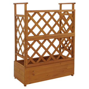 Hochbeet mit Rankgitter aus Holz, 114x85x44cm, natur