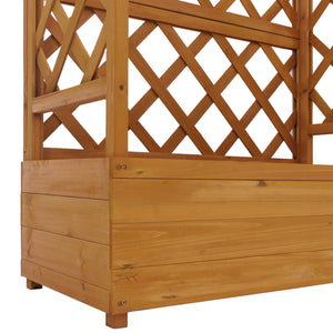 Hochbeet mit Rankgitter aus Holz, 114x85x44cm, natur
