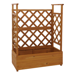 Hochbeet mit Rankgitter aus Holz, 114x85x44cm, natur