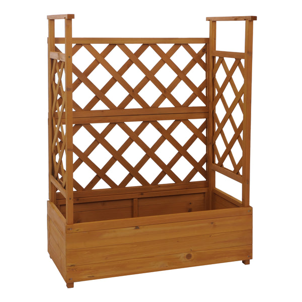 Hochbeet mit Rankgitter aus Holz, 114x85x44cm, natur