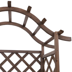 Hochbeet aus Holz mit Rankgitter, 138x110x44cm, braun