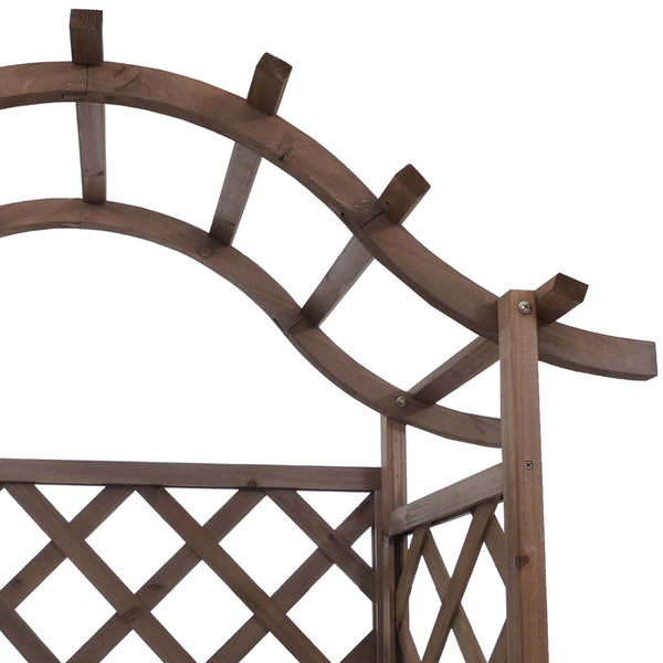 Hochbeet aus Holz mit Rankgitter, 138x110x44cm, braun