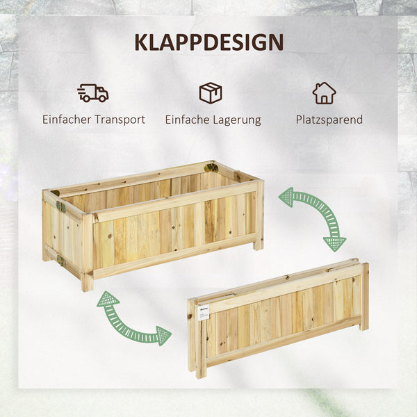 Hochbeet klappbar für Garten & Terrasse Natur