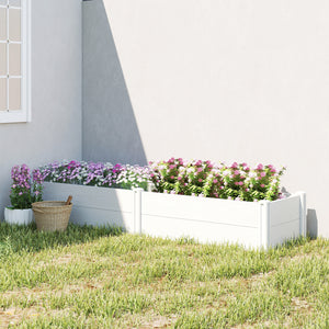 Hochbeet Pflanzbeet für Garten und Balkon Kunststoff weiss