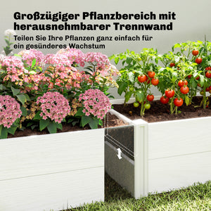 Hochbeet Pflanzbeet für Garten und Balkon Kunststoff weiss