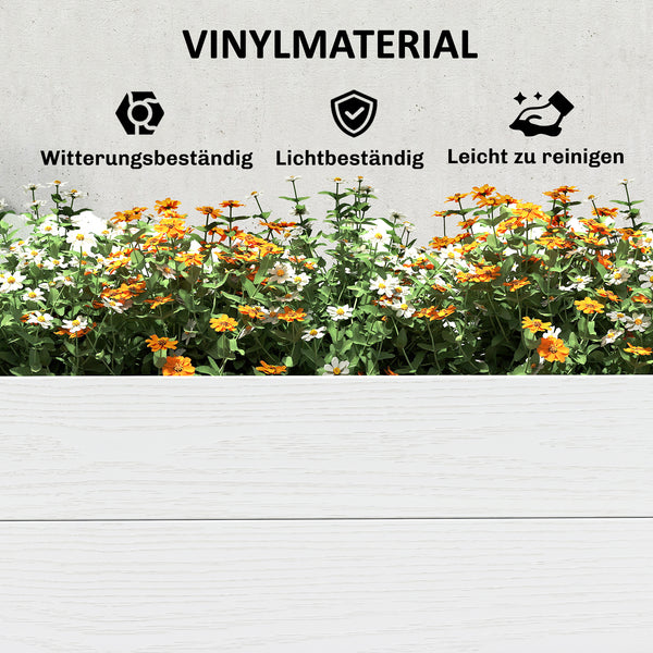 Hochbeet Pflanzbeet für Garten und Balkon Kunststoff weiss