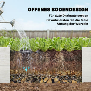 Hochbeet Pflanzbeet für Garten und Balkon Kunststoff weiss