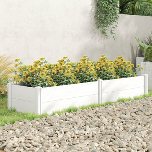Hochbeet Pflanzbeet für Garten und Balkon Kunststoff weiss