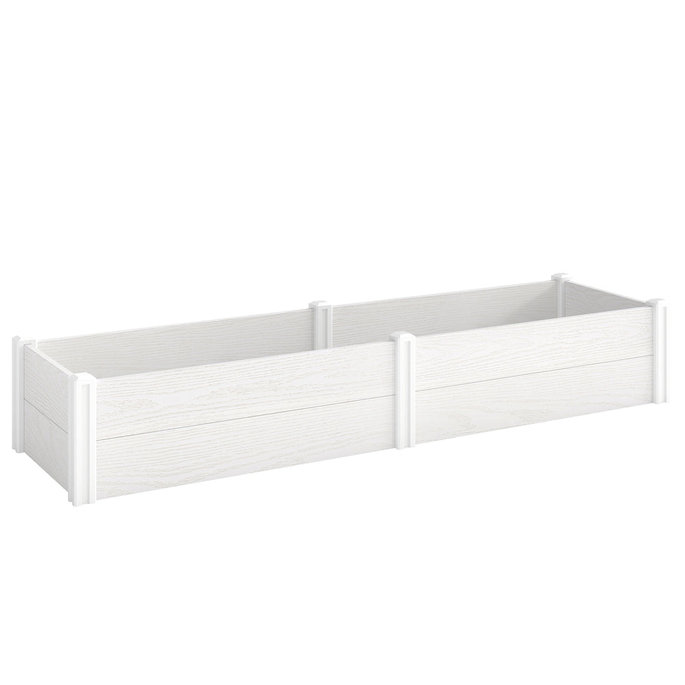 Hochbeet Pflanzbeet für Garten und Balkon Kunststoff weiss