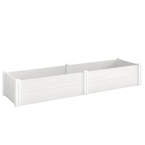 Hochbeet Pflanzbeet für Garten und Balkon Kunststoff weiss