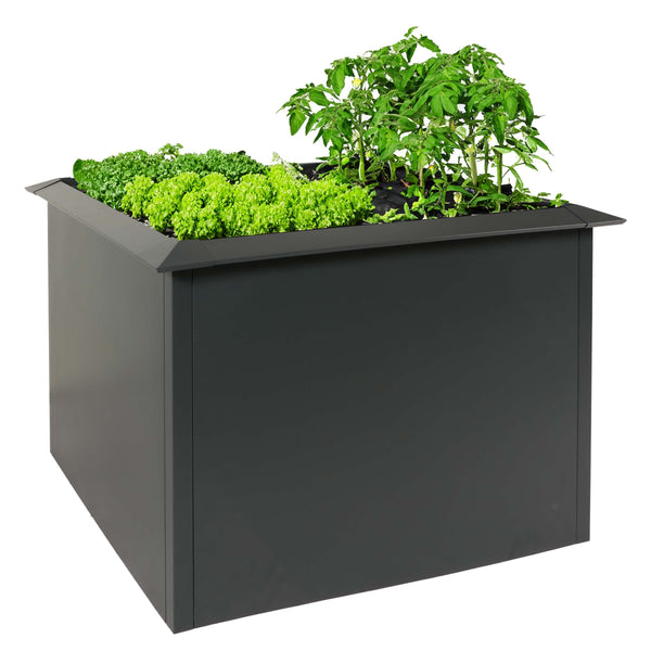 Metall Hochbeet anthrazit 110x110cm mit Schneckenkante