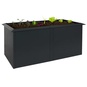 Metall Hochbeet anthrazit 170x78x90cm mit Schneckenkante