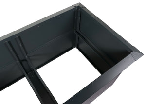 Metall Hochbeet anthrazit 170x78x90cm mit Schneckenkante