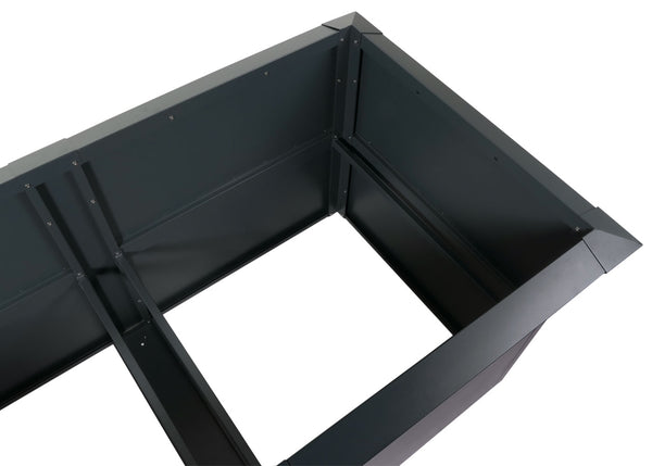 Metall Hochbeet anthrazit 170x78x90cm mit Schneckenkante