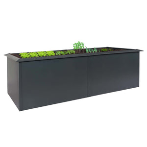 Metall Hochbeet anthrazit 78x250x90cm mit Schneckenkante