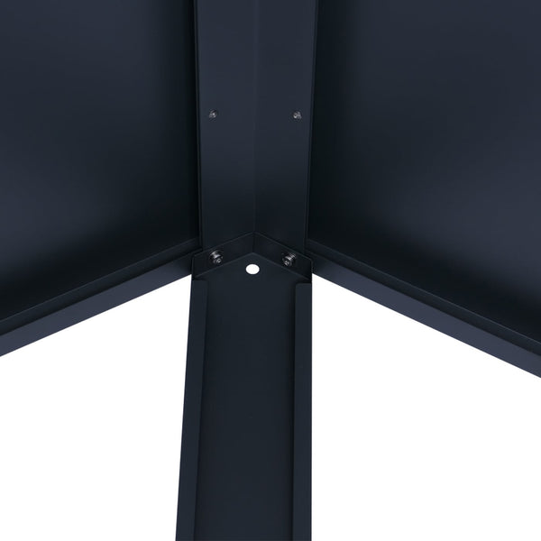 3er-Set Metall Hochbeete anthrazit 77x264x100cm für Garten