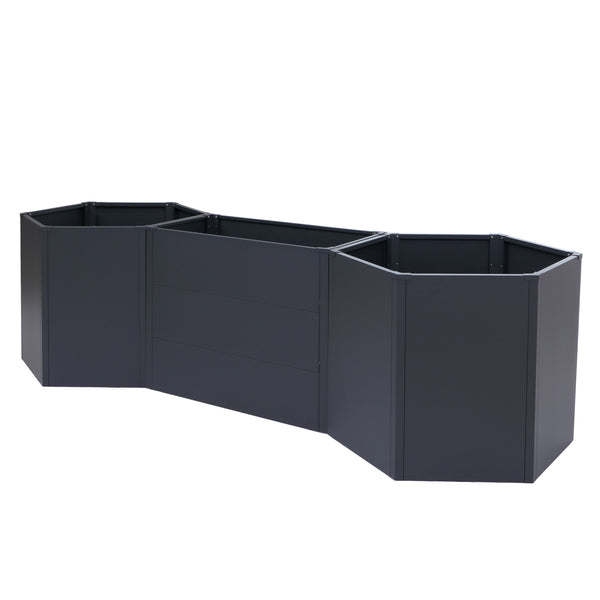 3er Set Metall Hochbeet anthrazit Pflanzbeet für Gemüse & Blumen