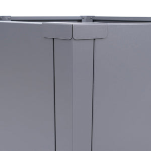 3er Set Metall Hochbeet Blumenkasten Pflanzkübel Stahl Grau