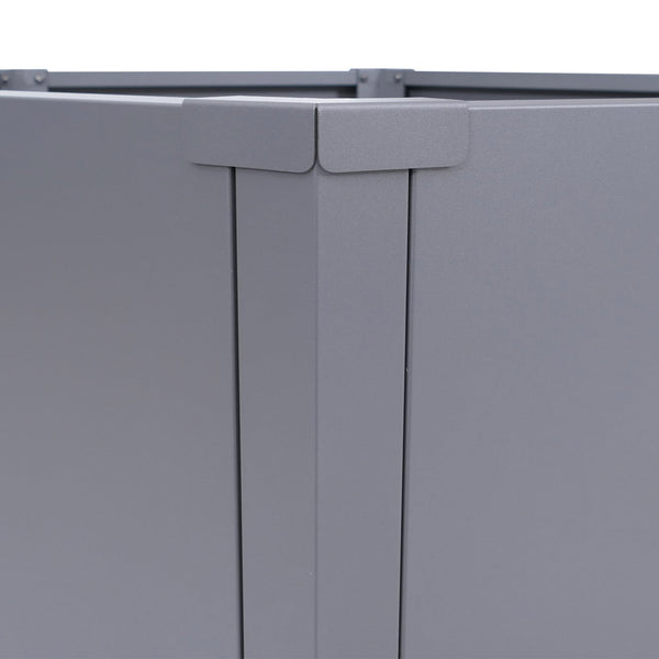 3er Set Metall Hochbeet Blumenkasten Pflanzkübel Stahl Grau