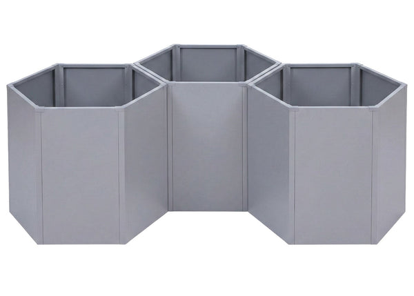 3er Set Metall Hochbeet Blumenkasten Pflanzkübel Stahl Grau