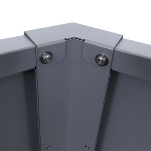 3er Set Metall Hochbeet grau, Pflanzkübel für Garten & Gemüse