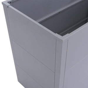 3er Set Metall Hochbeet grau, Pflanzkübel für Garten & Gemüse