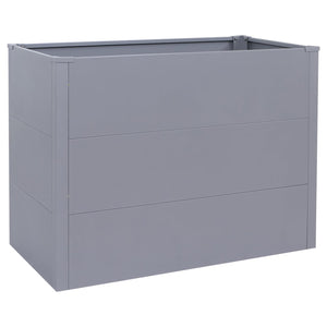 3er Set Metall Hochbeet grau, Pflanzkübel für Garten & Gemüse