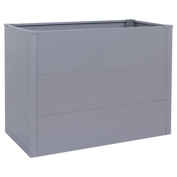 3er Set Metall Hochbeet grau, Pflanzkübel für Garten & Gemüse