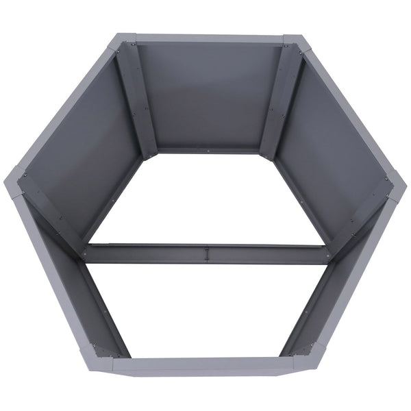 3er Set Metall Hochbeet grau, Pflanzkübel für Garten & Gemüse