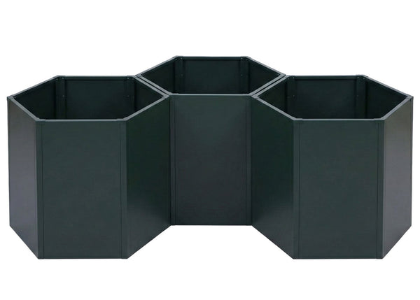 3er-Set Metall Hochbeet grün, Pflanzkübel Gemüsebeet 264cm
