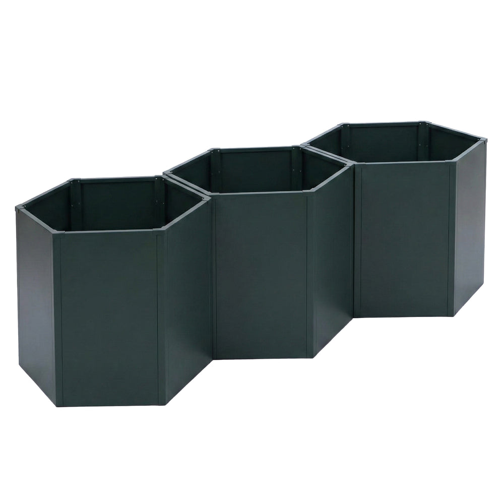 3er-Set Metall Hochbeet grün, Pflanzkübel Gemüsebeet 264cm