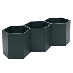 3er-Set Metall Hochbeet grün, Pflanzkübel Gemüsebeet 264cm