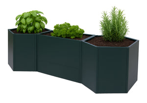 3er-Set Metall Hochbeet grün Pflanzkübel Gemüsebeet 77x286x88cm