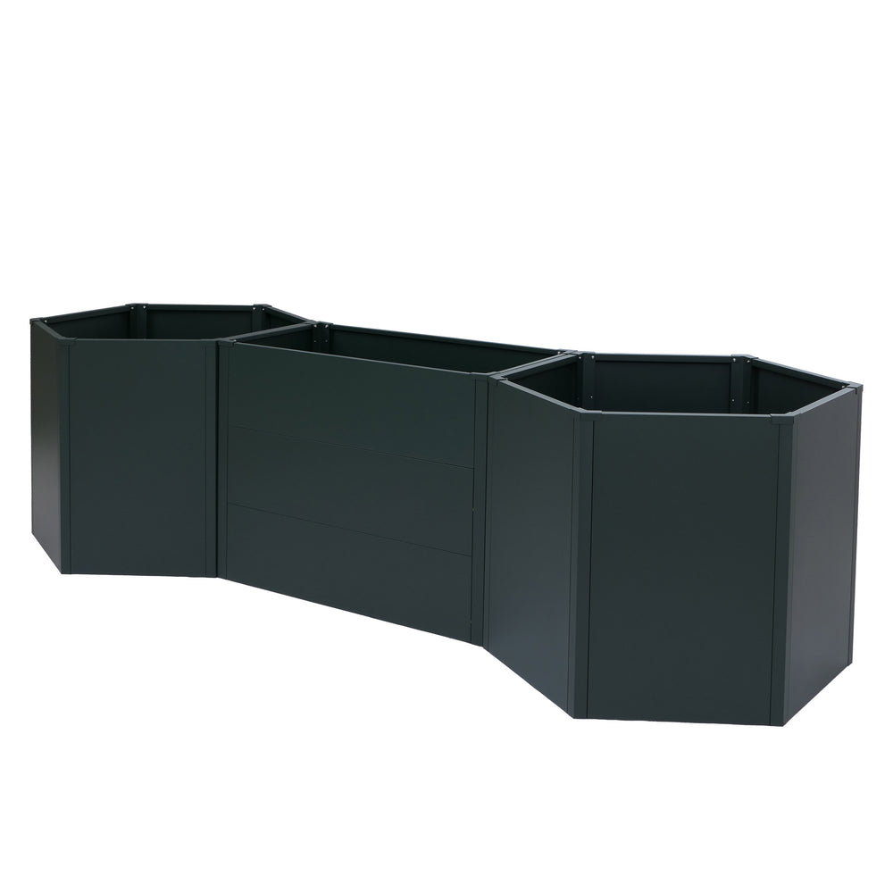3er-Set Metall Hochbeet grün Pflanzkübel Gemüsebeet 77x286x88cm