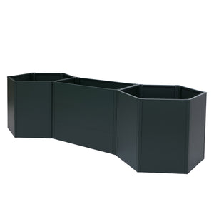3er-Set Metall Hochbeet grün Pflanzkübel Gemüsebeet 77x286x88cm