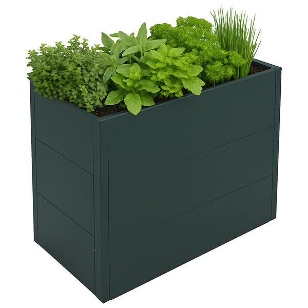 Metall Hochbeet grün 77x100x50cm Garten Pflanzkübel Stahl