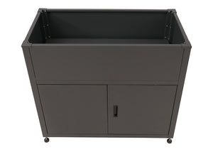 Metall Hochbeet anthrazit 91x101x51cm mit Stauraum Pflanzkübel