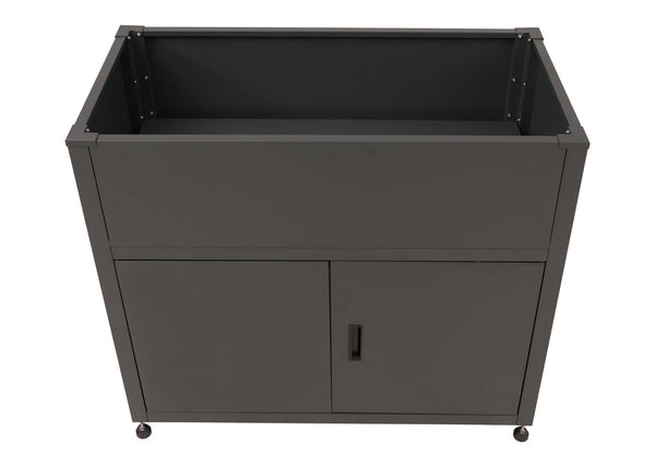 Metall Hochbeet anthrazit 91x101x51cm mit Stauraum Pflanzkübel