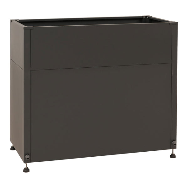 Metall Hochbeet anthrazit 91x101x51cm mit Stauraum Pflanzkübel