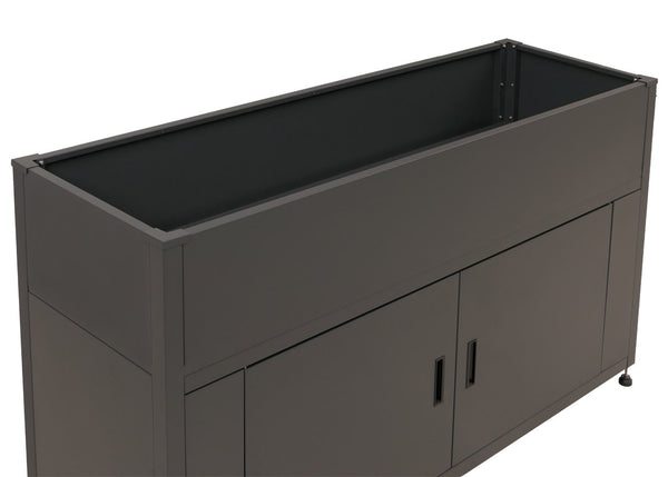 Metall Hochbeet anthrazit 91x161x51cm mit Stauraum