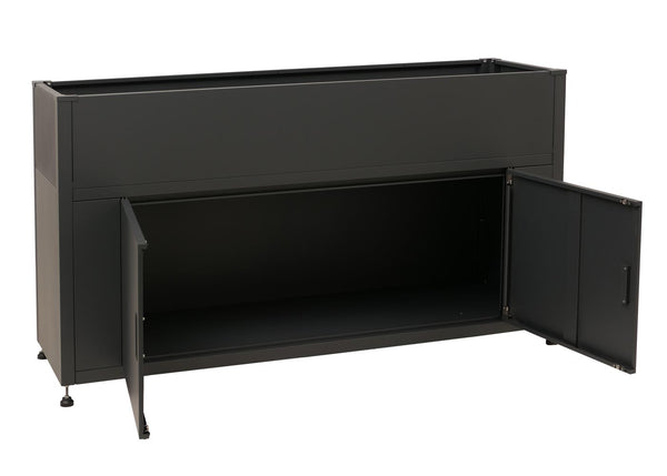 Metall Hochbeet anthrazit 91x161x51cm mit Stauraum